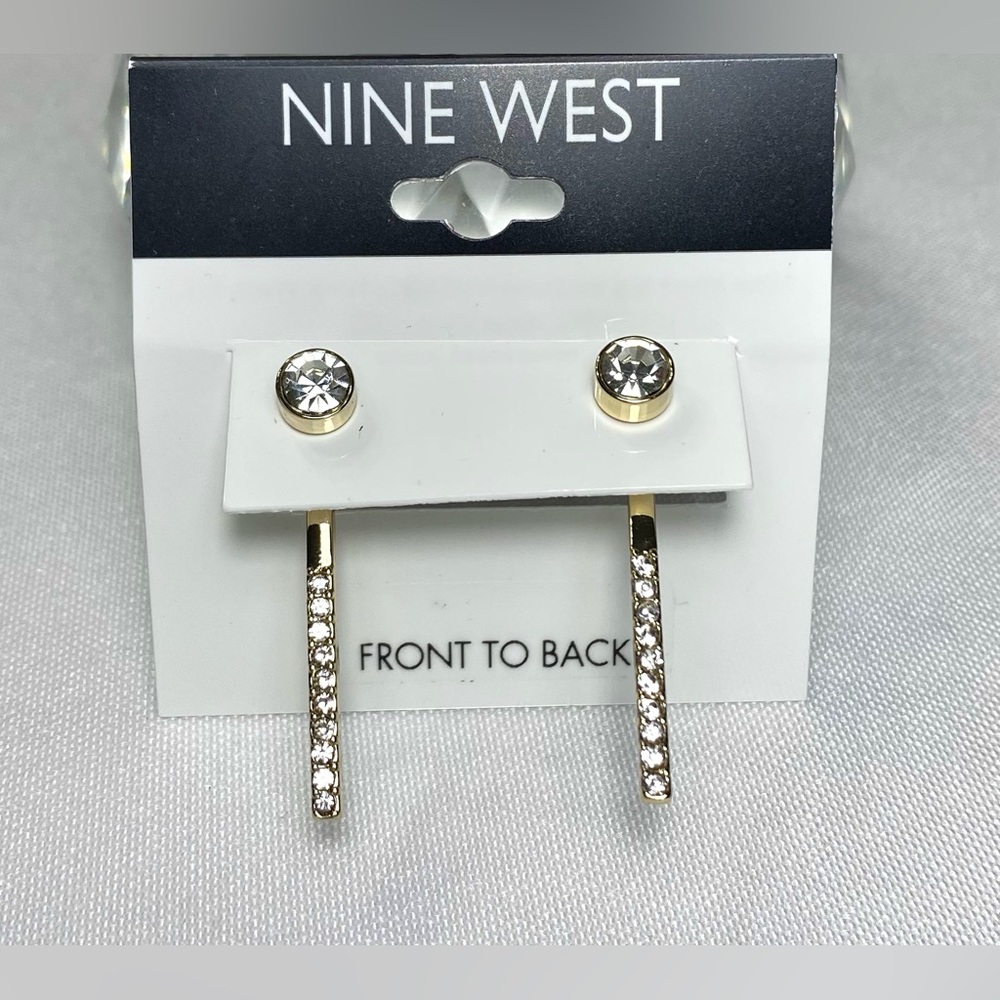 Nine West Dangling  Stick Earrings golden tone Ladies Earrings Ladies Jewelry